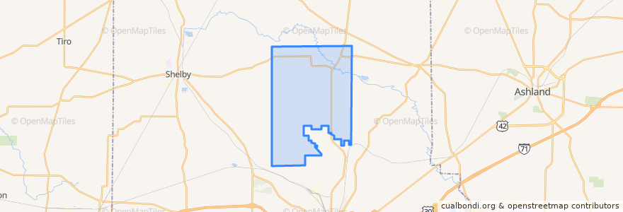 Mapa de ubicacion de Franklin Township.