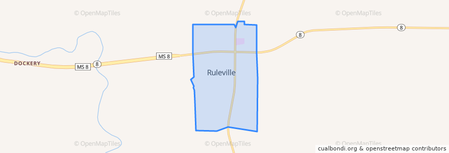 Mapa de ubicacion de Ruleville.