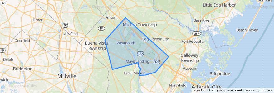 Mapa de ubicacion de Hamilton Township.