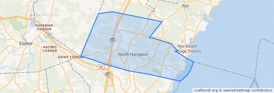 Mapa de ubicacion de North Hampton.