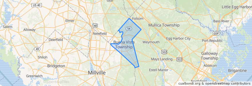 Mapa de ubicacion de Buena Vista Township.