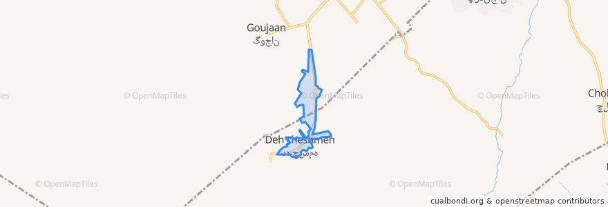 Mapa de ubicacion de ده چشمه.