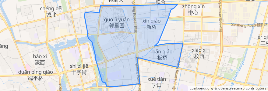 Mapa de ubicacion de 城东街道.