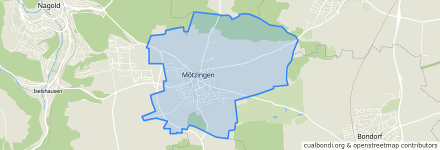 Mapa de ubicacion de Mötzingen.