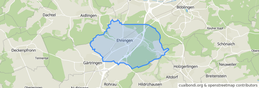 Mapa de ubicacion de Ehningen.