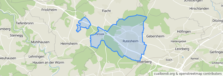 Mapa de ubicacion de Rutesheim.