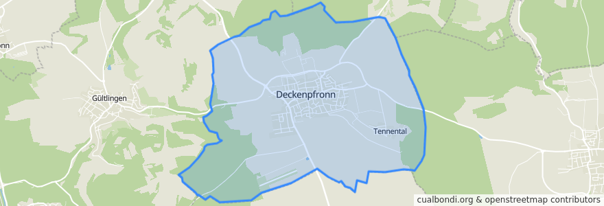 Mapa de ubicacion de Deckenpfronn.