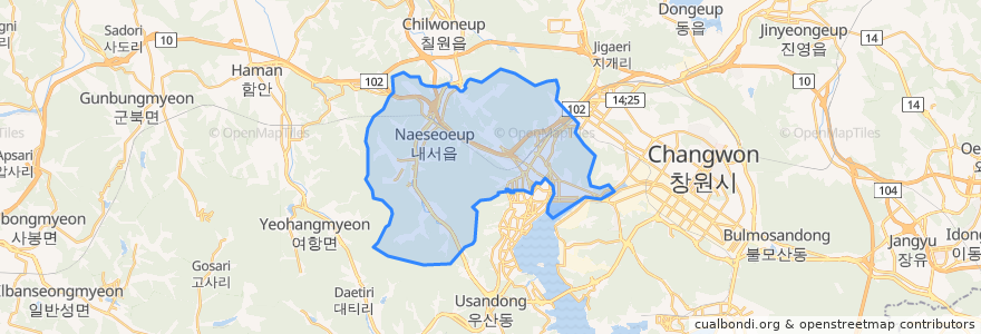 Mapa de ubicacion de 마산회원구.