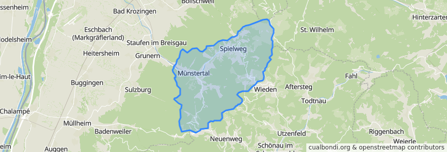 Mapa de ubicacion de Münstertal.