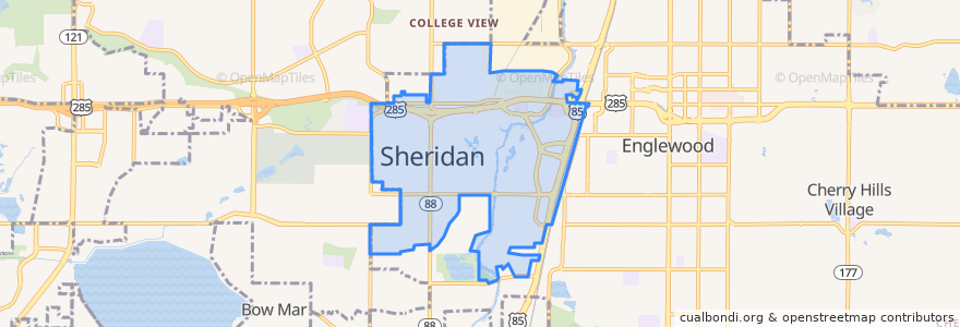 Mapa de ubicacion de Sheridan.