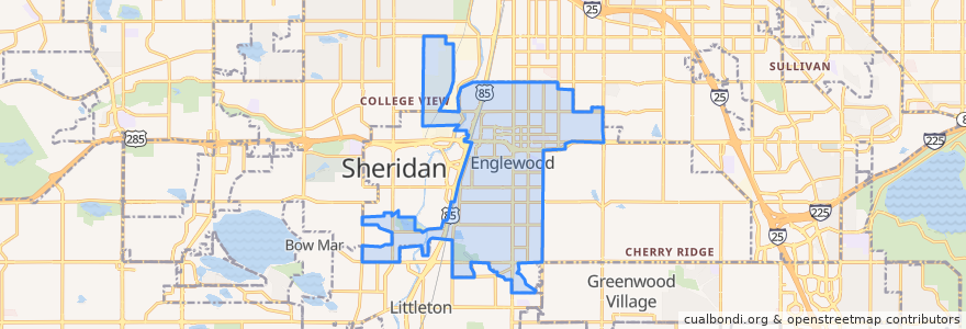 Mapa de ubicacion de Englewood.