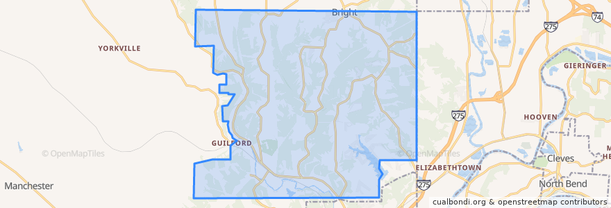 Mapa de ubicacion de Miller Township.