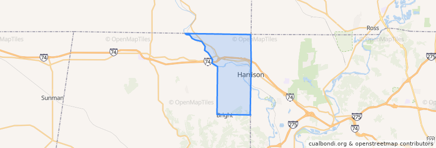 Mapa de ubicacion de Harrison Township.