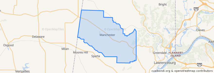 Mapa de ubicacion de Manchester Township.