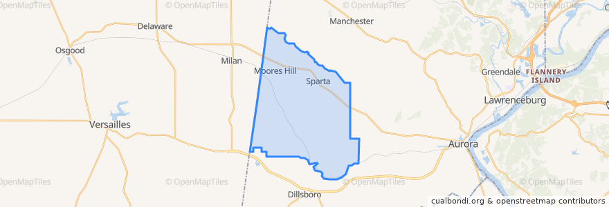 Mapa de ubicacion de Sparta Township.