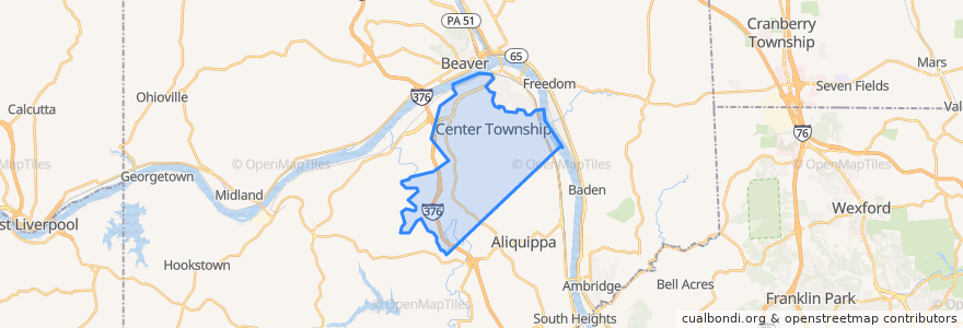 Mapa de ubicacion de Center Township.