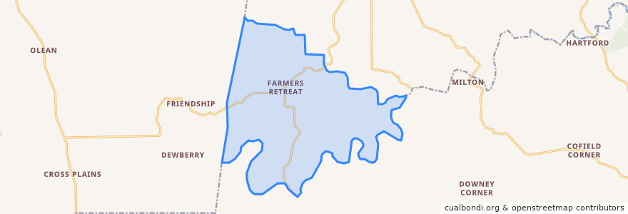 Mapa de ubicacion de Caesar Creek Township.