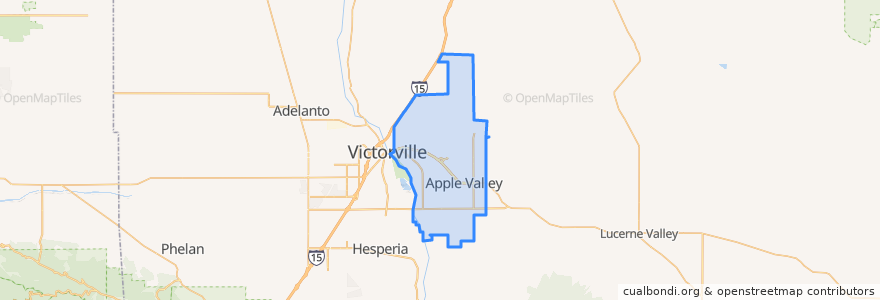 Mapa de ubicacion de Apple Valley.