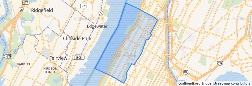 Mapa de ubicacion de Manhattan Community Board 9.