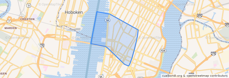 Mapa de ubicacion de Manhattan Community Board 2.