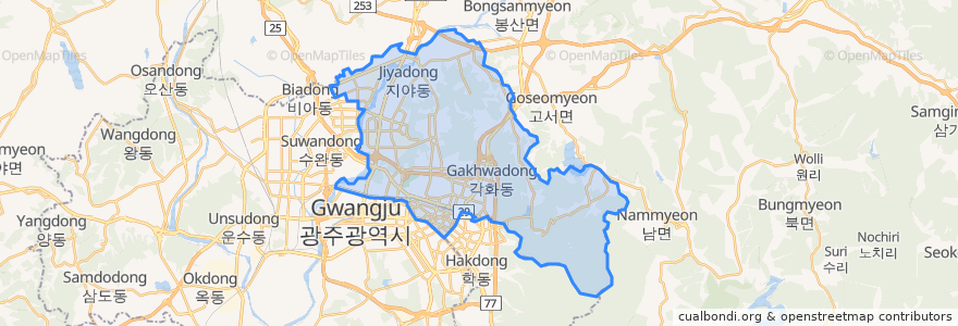 Mapa de ubicacion de 북구.