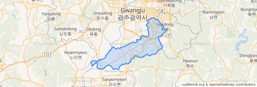 Mapa de ubicacion de 남구.