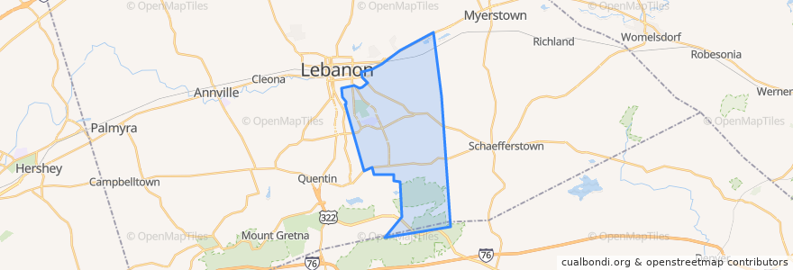 Mapa de ubicacion de South Lebanon Township.