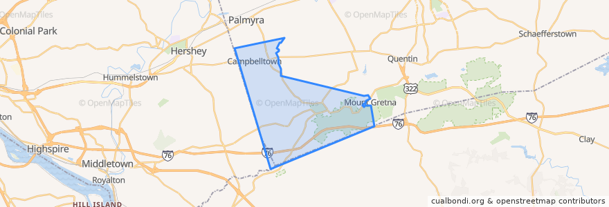 Mapa de ubicacion de South Londonderry Township.