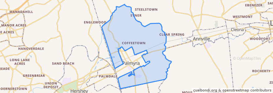Mapa de ubicacion de North Londonderry Township.