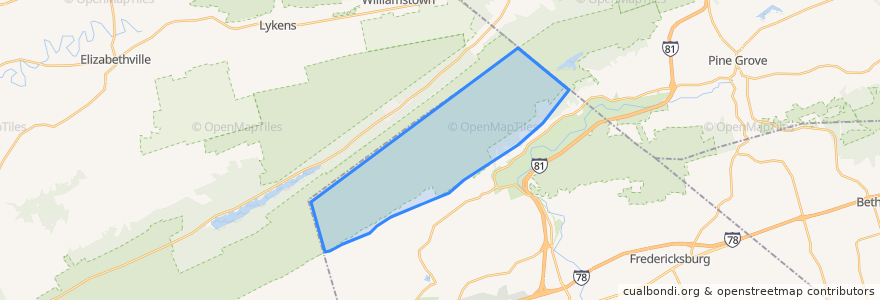 Mapa de ubicacion de Cold Spring Township.