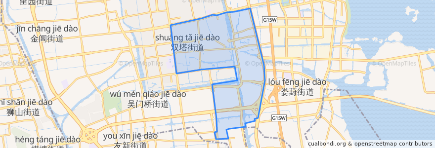 Mapa de ubicacion de 双塔街道.