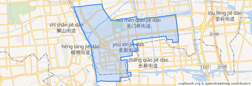 Mapa de ubicacion de 吴门桥街道.