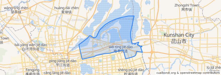 Mapa de ubicacion de 唯亭街道.