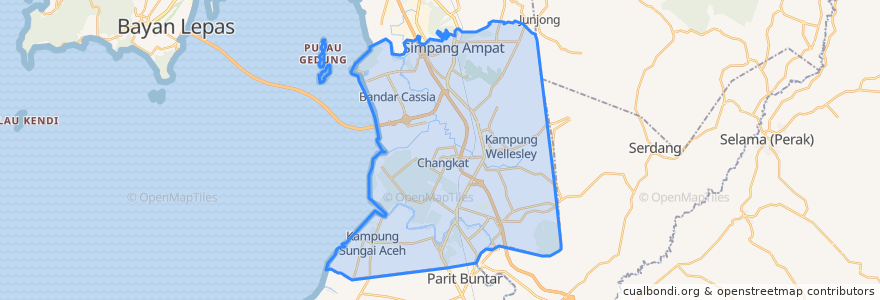 Mapa de ubicacion de South Seberang Perai District.