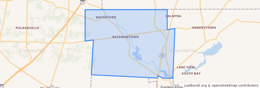 Mapa de ubicacion de Middlebury Township.