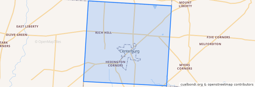 Mapa de ubicacion de Hilliar Township.