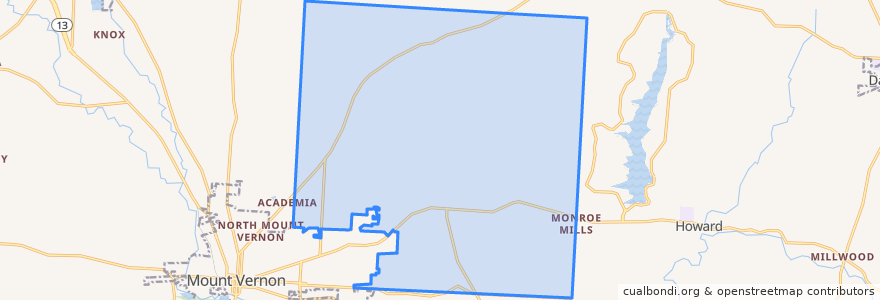 Mapa de ubicacion de Monroe Township.