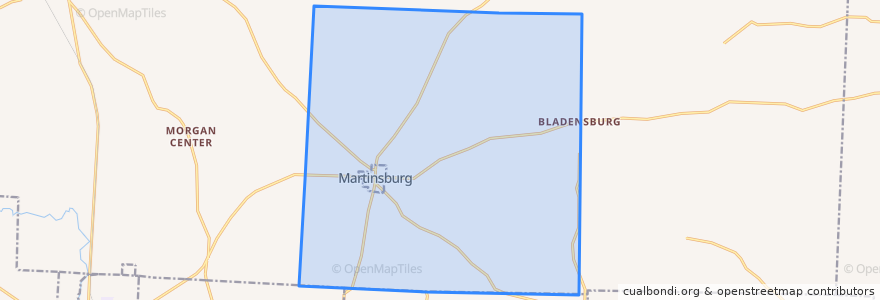Mapa de ubicacion de Clay Township.