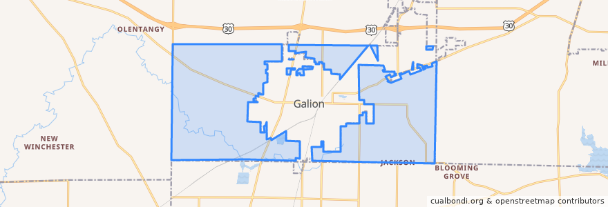 Mapa de ubicacion de Polk Township.