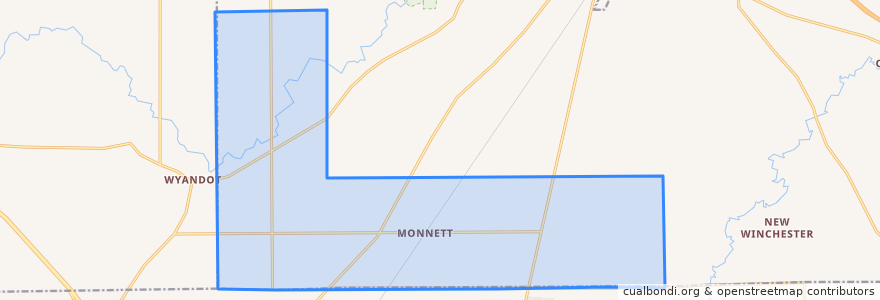 Mapa de ubicacion de Dallas Township.