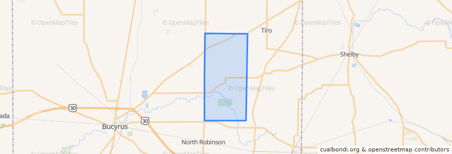 Mapa de ubicacion de Sandusky Township.