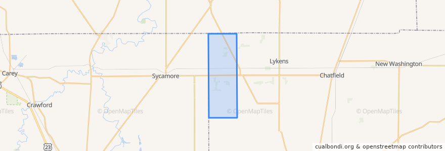 Mapa de ubicacion de Texas Township.
