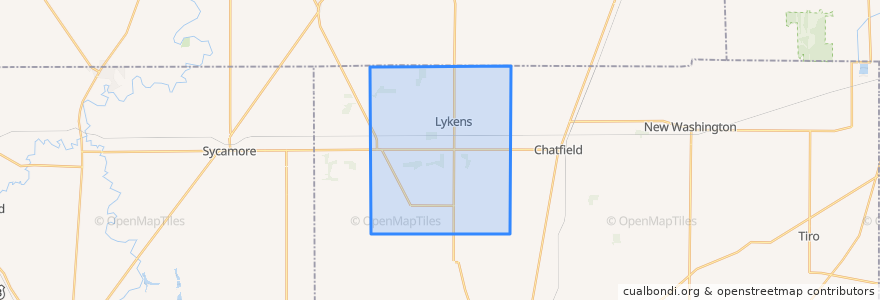 Mapa de ubicacion de Lykens Township.
