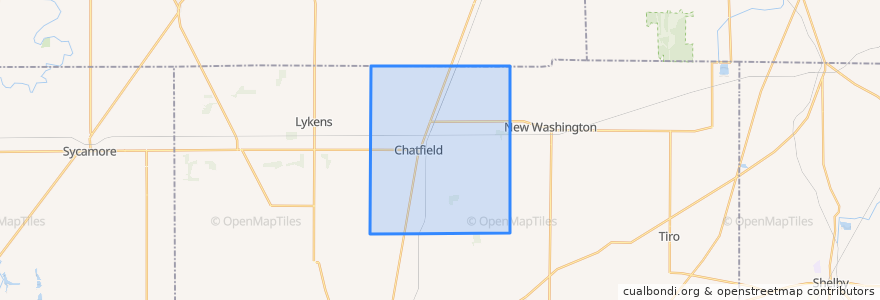 Mapa de ubicacion de Chatfield Township.