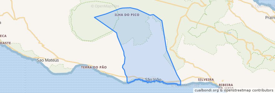 Mapa de ubicacion de São João.