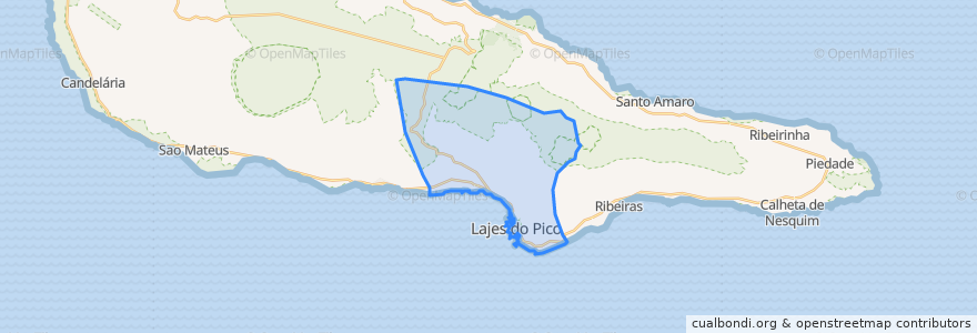 Mapa de ubicacion de Lajes do Pico.