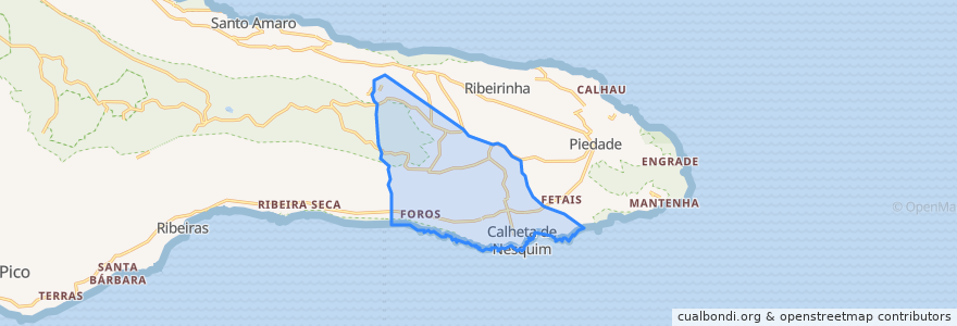 Mapa de ubicacion de Calheta de Nesquim.