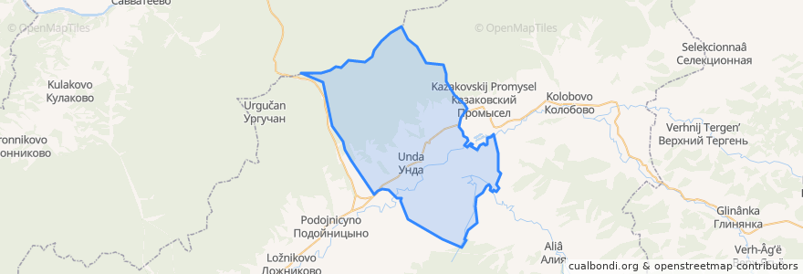 Mapa de ubicacion de Ундинское сельское поселение.