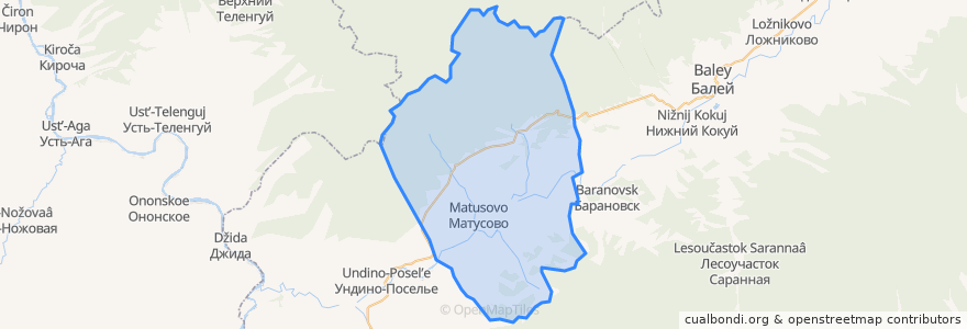 Mapa de ubicacion de Матусовское сельское поселение.