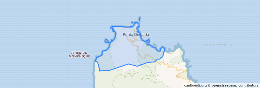 Mapa de ubicacion de Ponta Delgada.